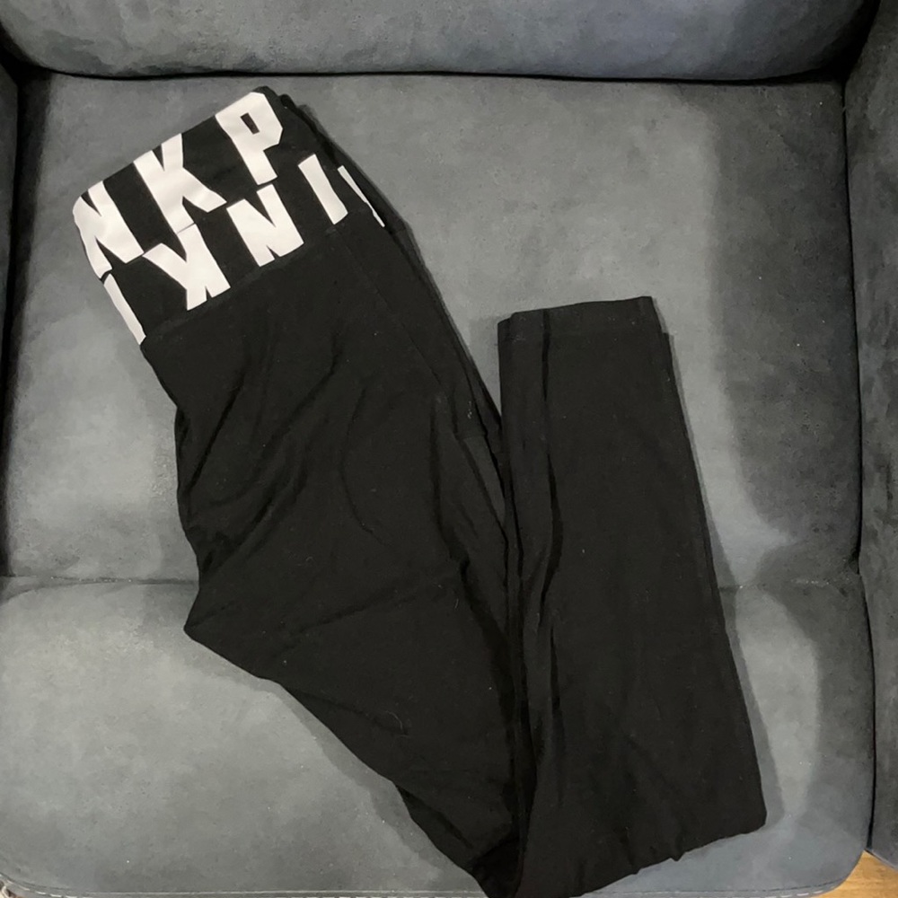 Pink size M, black and white leggings